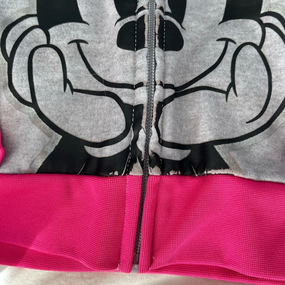 Kids Minnie Mouse Hoodie - Pink and Grey - Picture 4 of 7